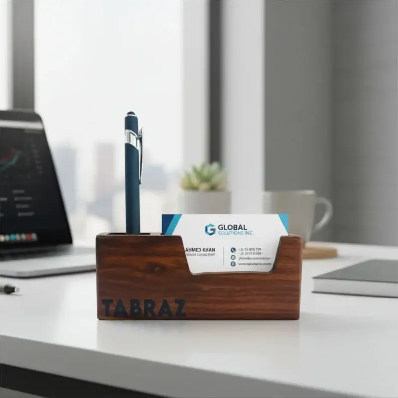 wooden office desk accessories