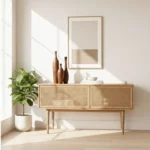 Long Neck Wooden Vase Set - Image 2