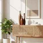 Long Neck Wooden Vase Set