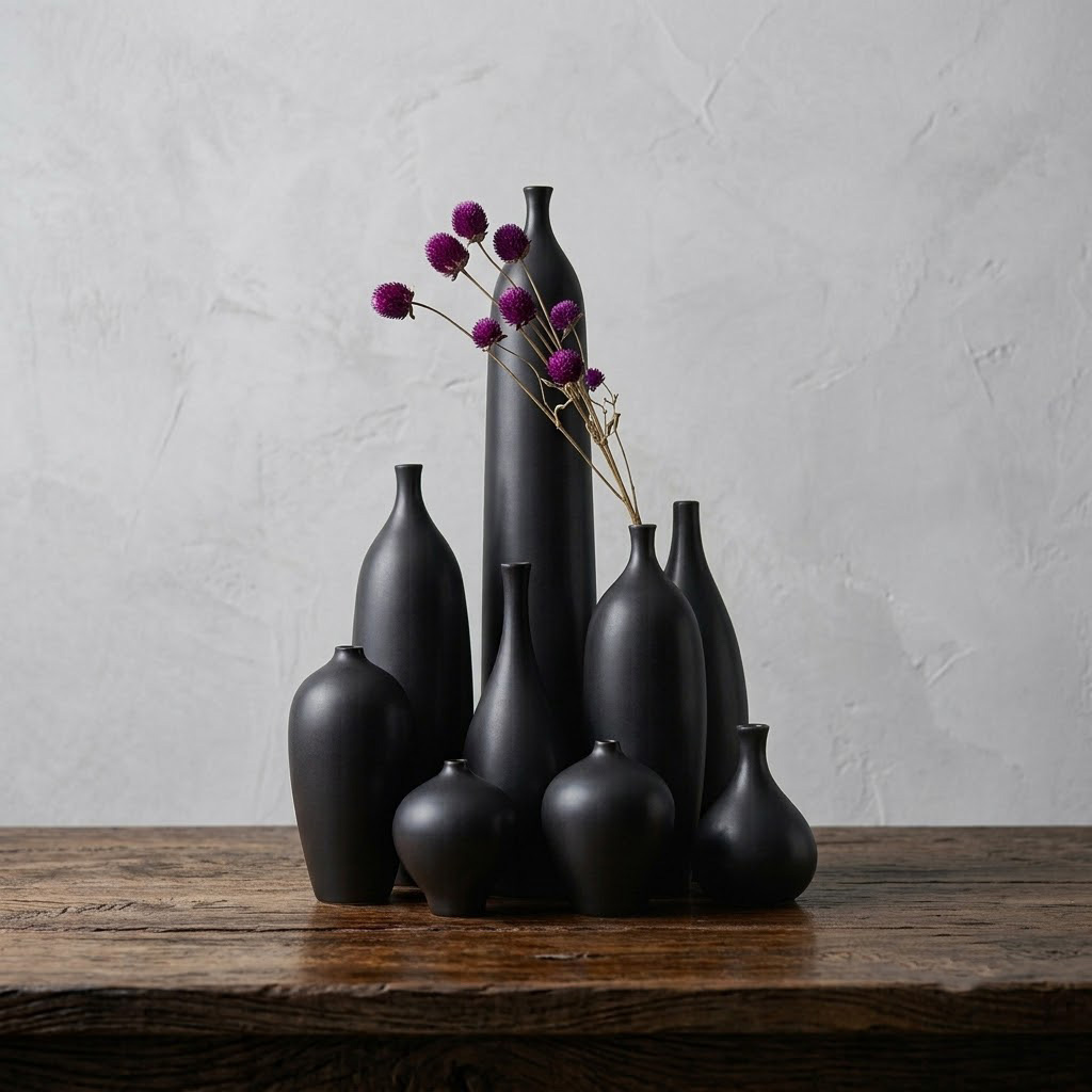 b72fb66f-2b57-4f17-a023-44705a896db8 Wooden Vase Set (9-piece) - Image 1
