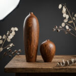 2-Piece Wooden Vase Set