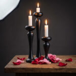 black colour booden candel stand